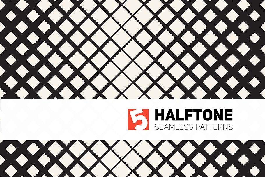五张半色调无缝图案纹理背景 Five Halftone Seamless Patterns插图
