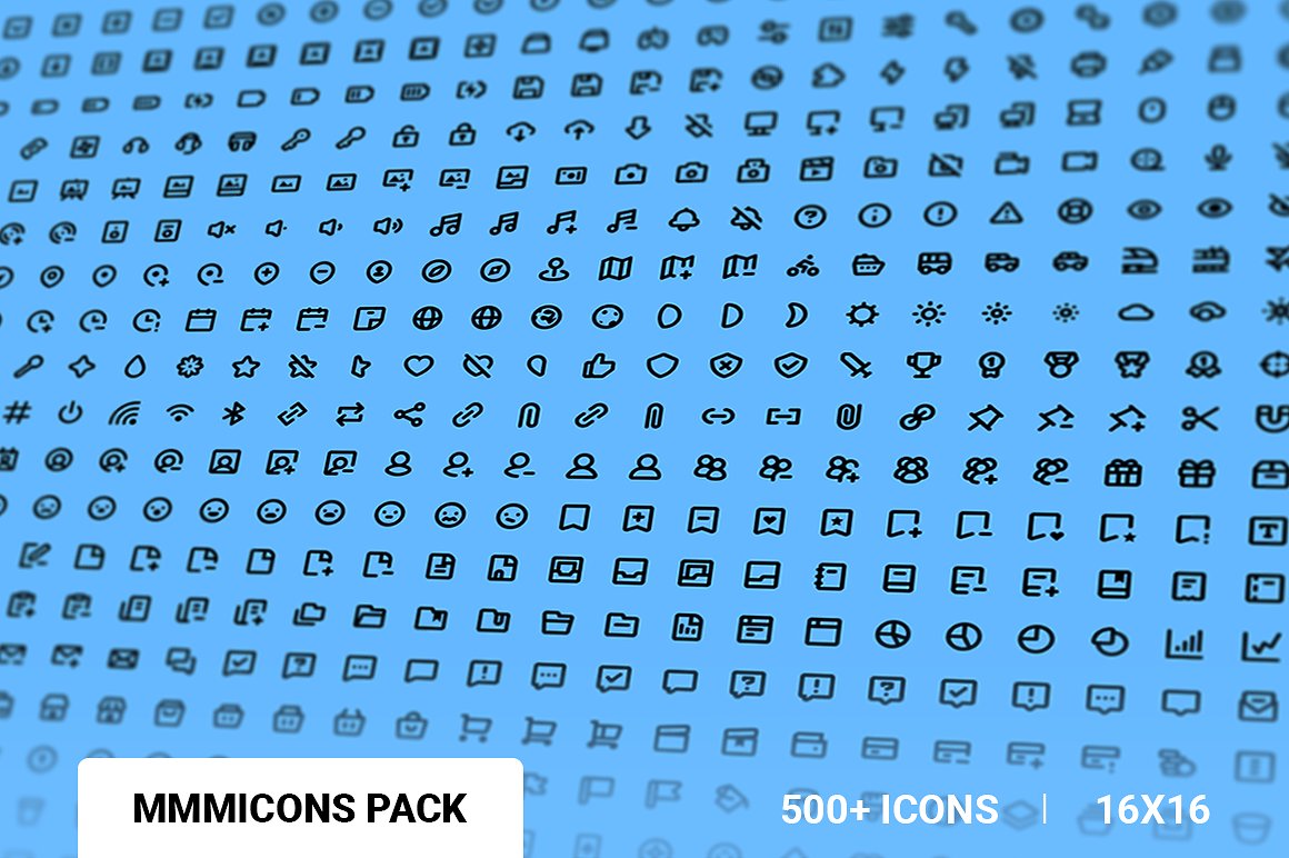 海量简约风网站&应用界面设计图标集合 Mmmicons Icon Pack（529枚）插图