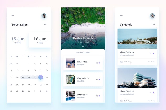 旅行&票务系统APP应用UI套件 Travel & Booking Mobile App Template UI Kit插图(2)