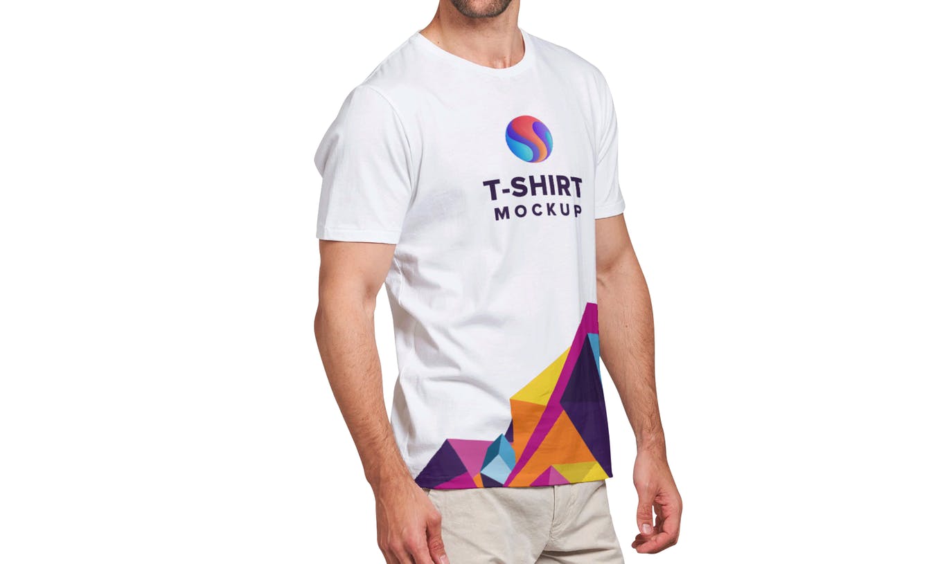 男士T恤设计模特上身正反面效果图样机模板v3 T-shirt Mockup 3.0插图2
