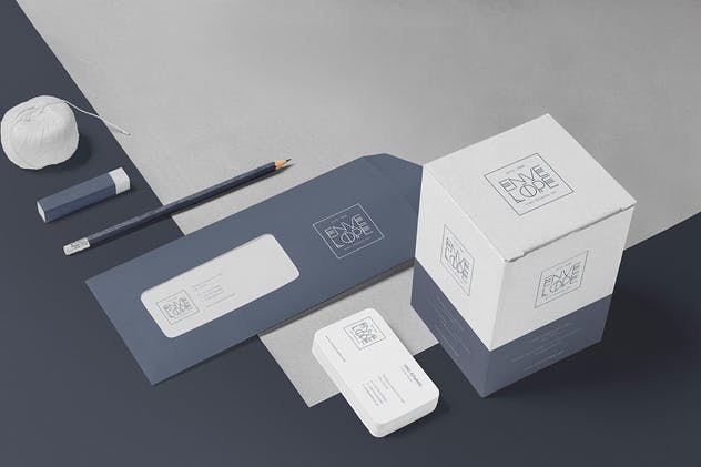 6款企业品牌VI设计展示信封&信纸样机模板 6 Envelope & Letter Mockups插图(3)