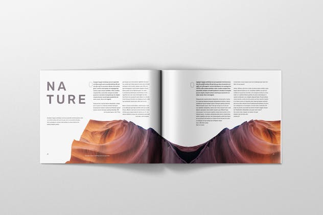 美国信纸规格杂志排版设计样机模板 Magazine Mockup – US Letter Landscape插图(2)