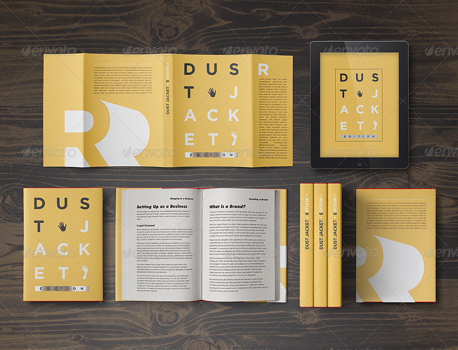 精装图书外观设计展示样机 Book Mock-Up Dust Jacket Edition插图(4)