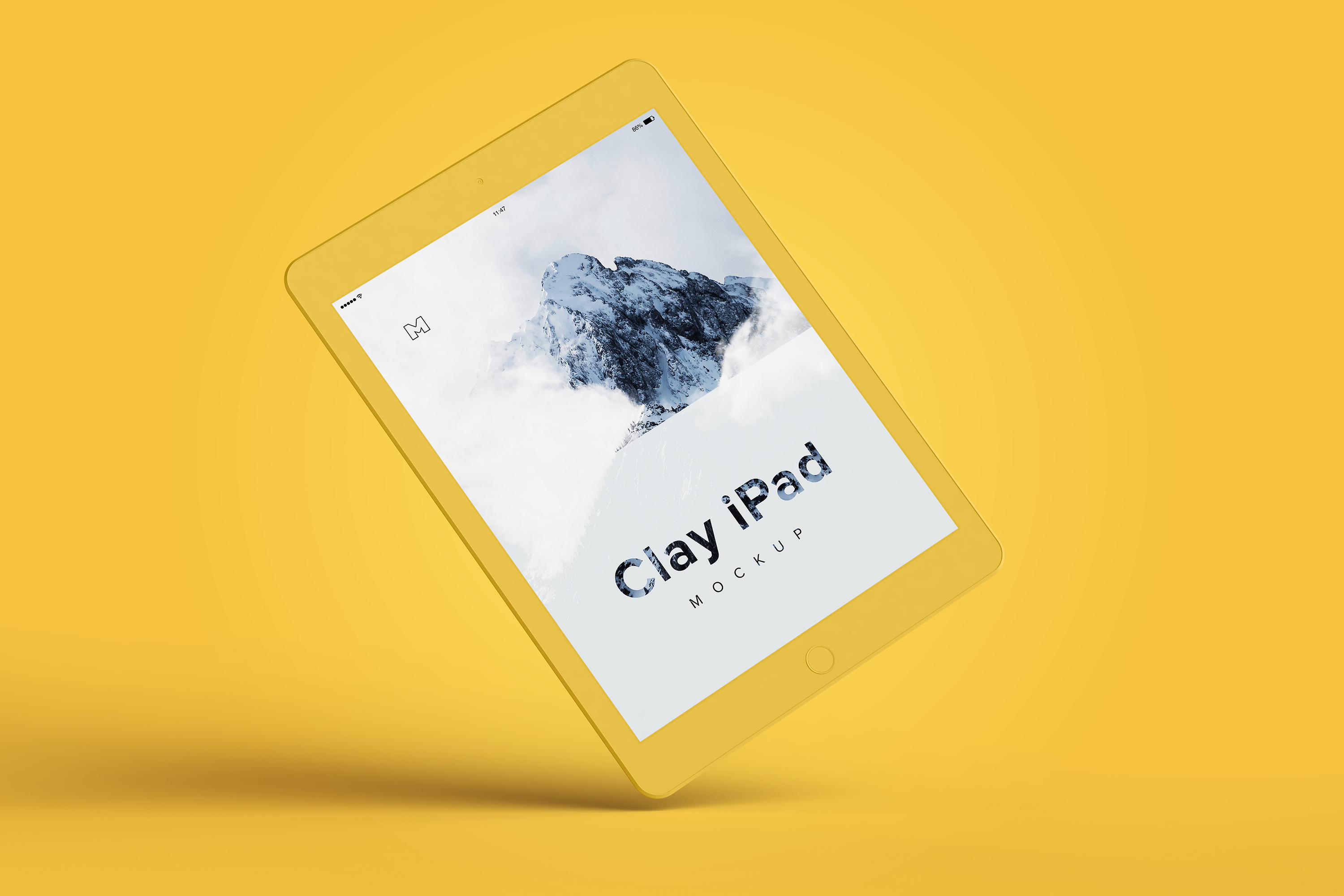 iPad平板电脑UI界面设计黏土样机06 Clay iPad 9.7 Mockup 06插图(1)