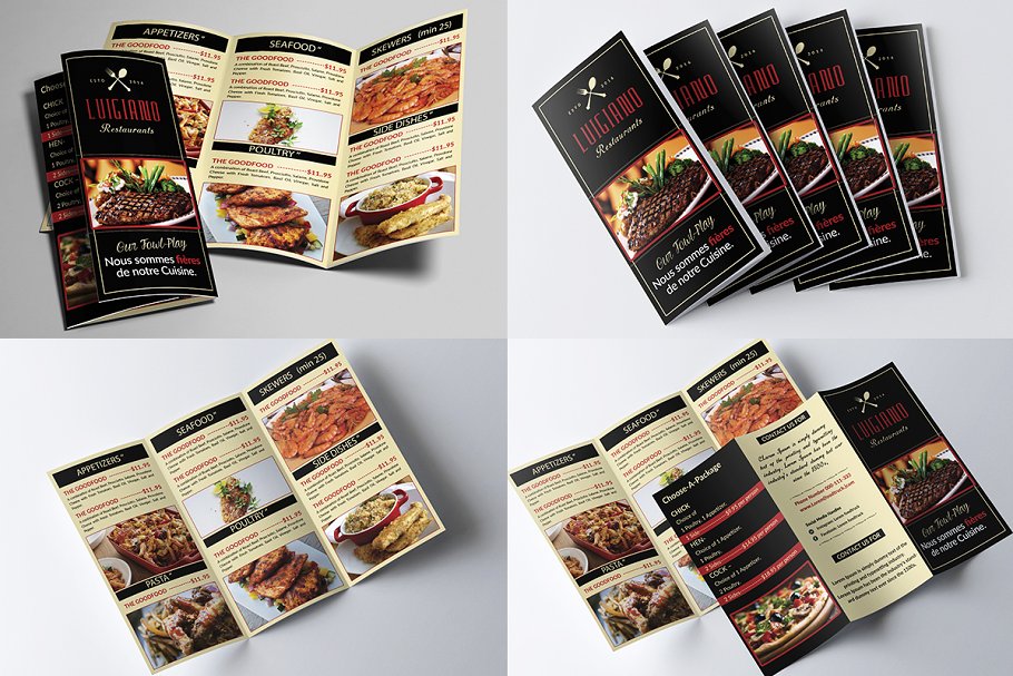 40款西式饮食菜单传单模板合集 Restaurant Menu Bundle插图9