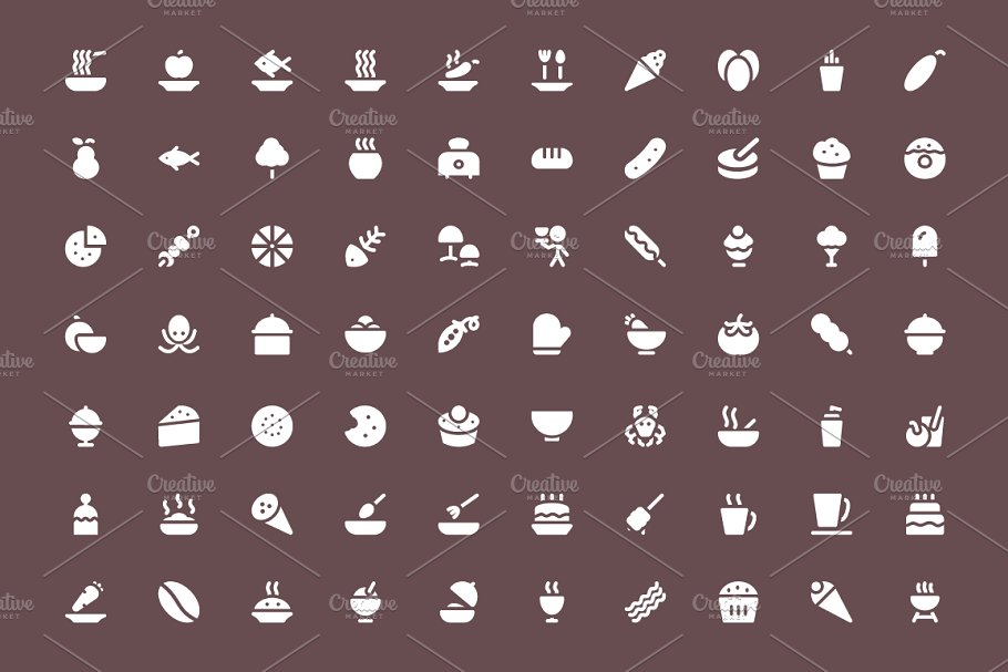 325+食物食品美食简餐矢量图标  325+ Food Vector Icons插图(4)