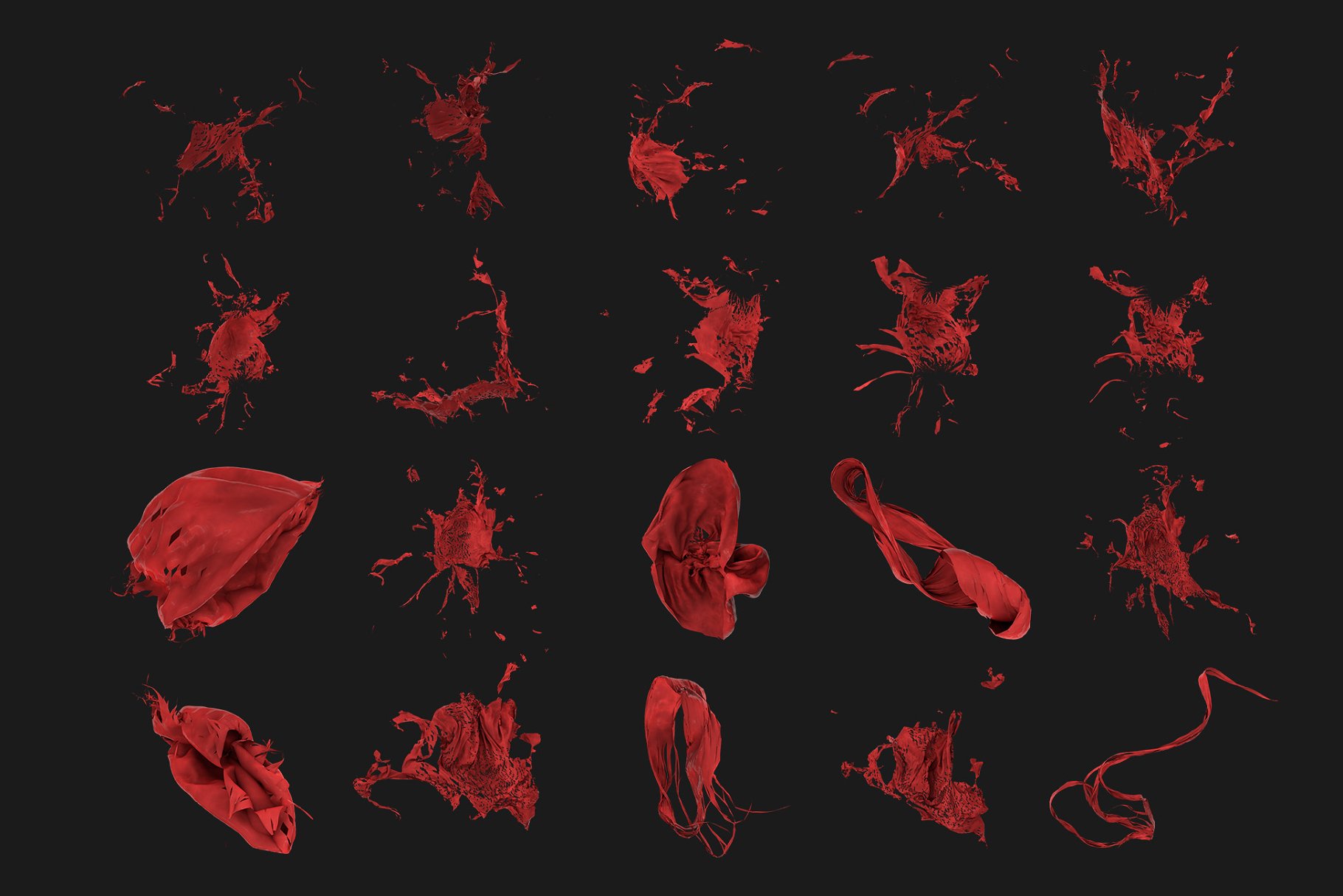 100款深红色织物透明背景叠层 Fabric插图5