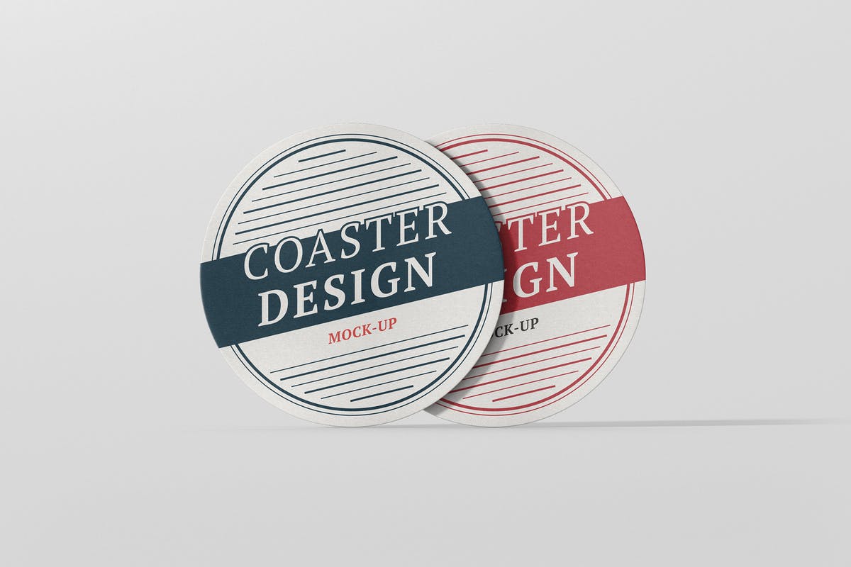 逼真的圆形咖啡杯垫样机 Round Coaster Mock-Up插图