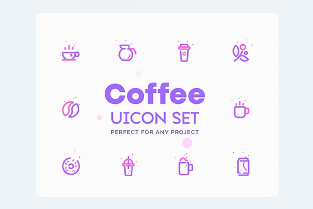 咖啡店＆咖啡品牌UI图标素材 UICON – Coffee Shop, Cafe Icons Set插图