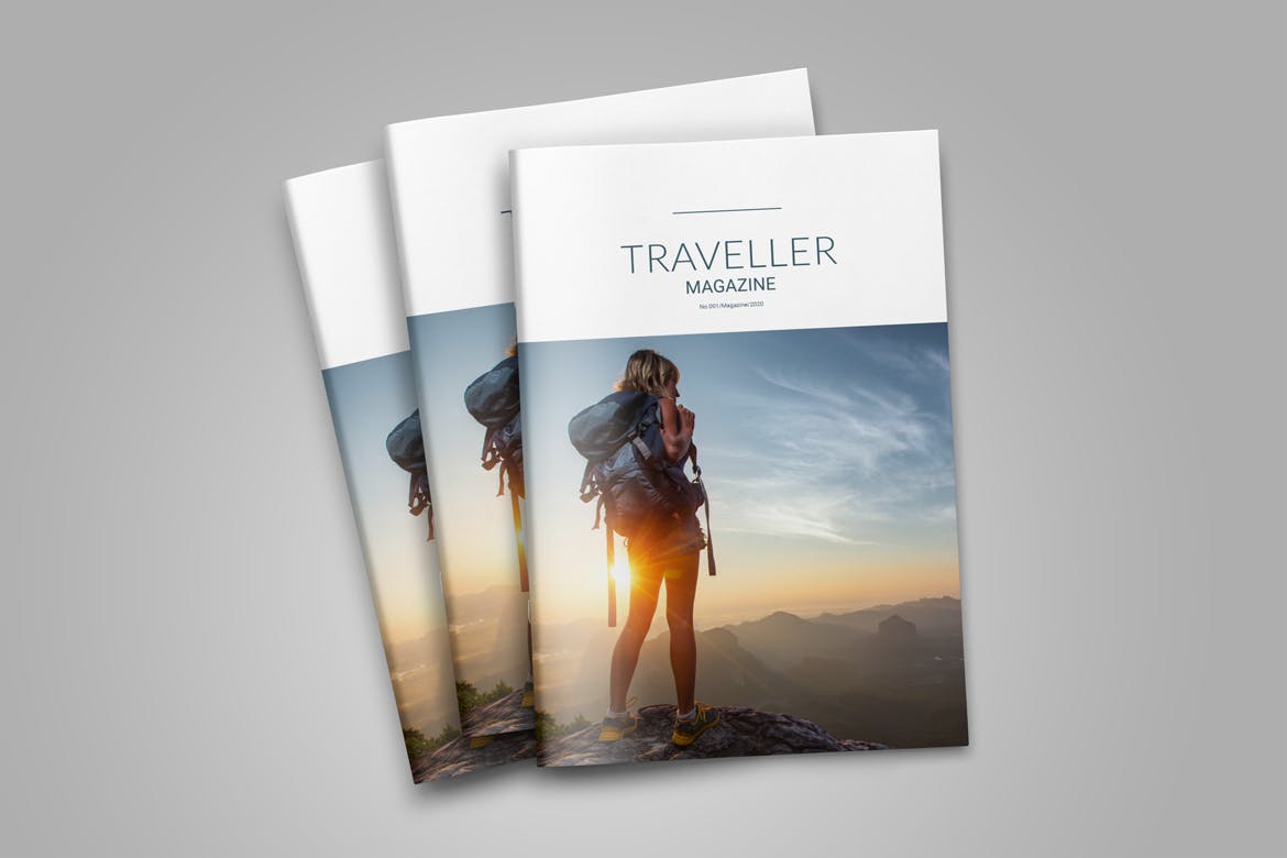 旅行者旅游主题杂志版式设计模板 Indesign Magazine Template插图(2)