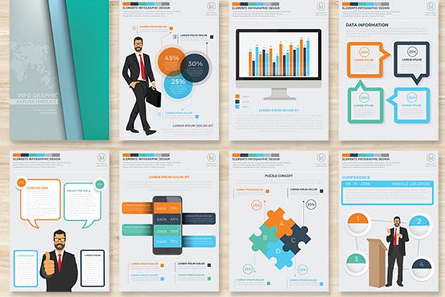商业数据分析信息图表元素市场分析报告设计模板 CEO Infographics Design 17 Pages插图(7)