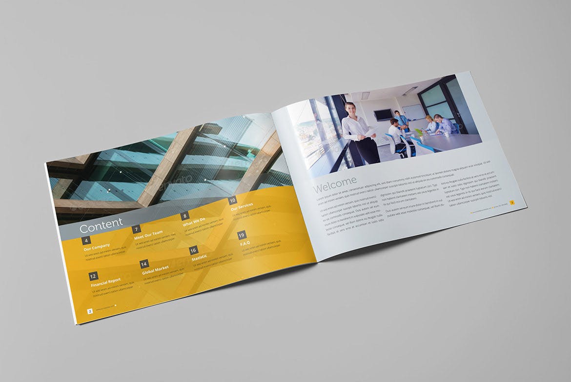 简约设计风格公司宣传画册版式设计模板 Clean Business Landscape Brochure插图(2)