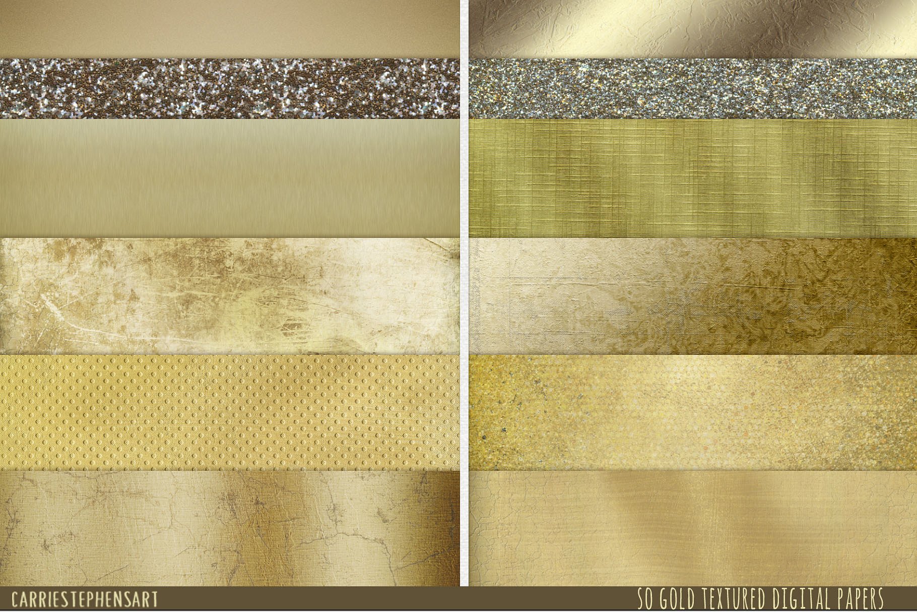 多材质金色浅金色调数码纸张纹理 Gold Digital Background Textures插图(3)
