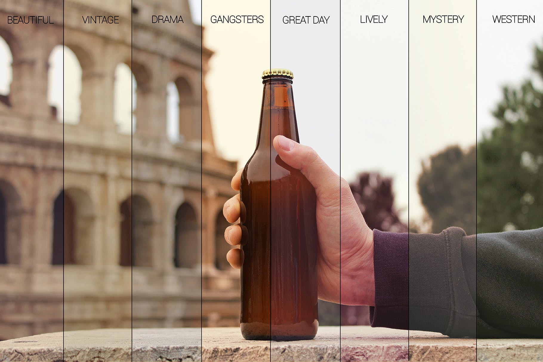 小瓶啤酒外观设计多角度演示样机 50cl Beer Bottle Mockup插图(4)