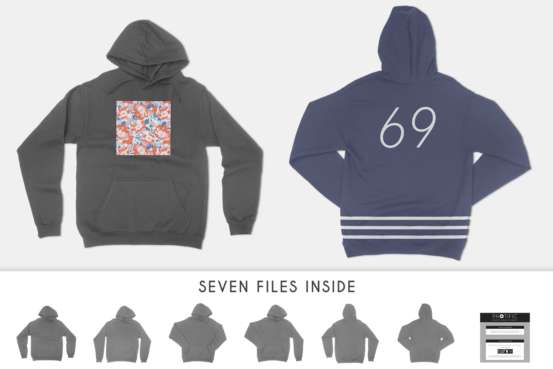 6款套头卫衣摆拍样机模板 6 Hoodie Sweatshirt Apparel Mockups插图(2)