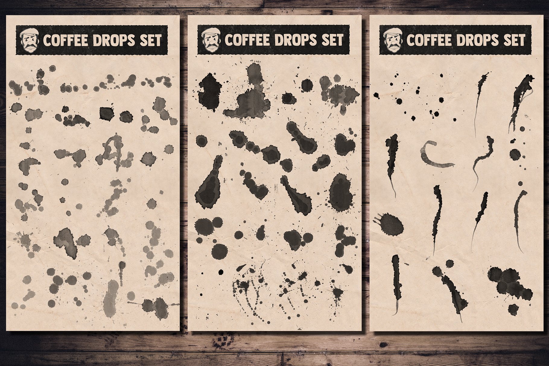 咖啡污迹PS笔刷&复古纸张背景 Coffee&Paper – Handcrafted Pack插图3