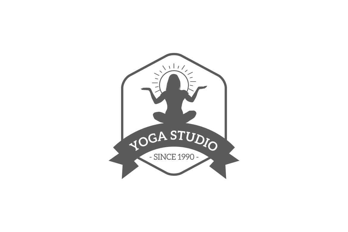 瑜伽培训机构Logo徽章设计模板 Yoga Studio Logo插图(2)