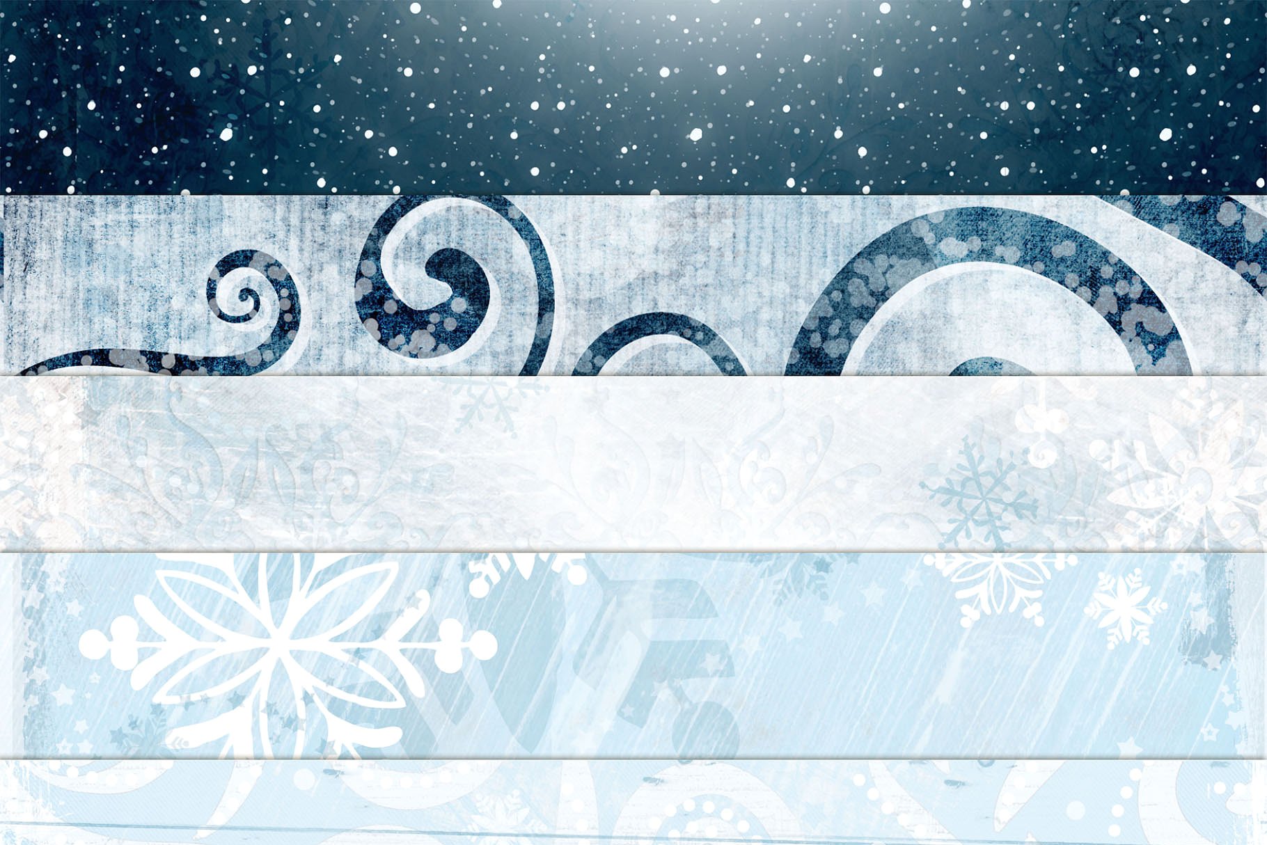 魔法冬季元素图案背景纹理 Magical Winter Background Papers插图3