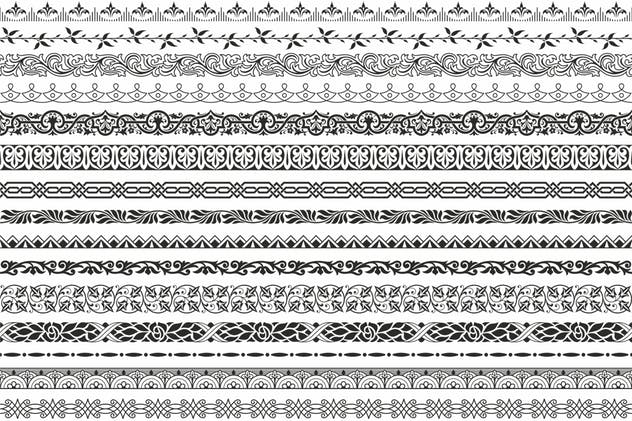 15款经典矢量边框图案花纹v2 15 Vector Border Patterns Classic Style Volume 2插图(1)