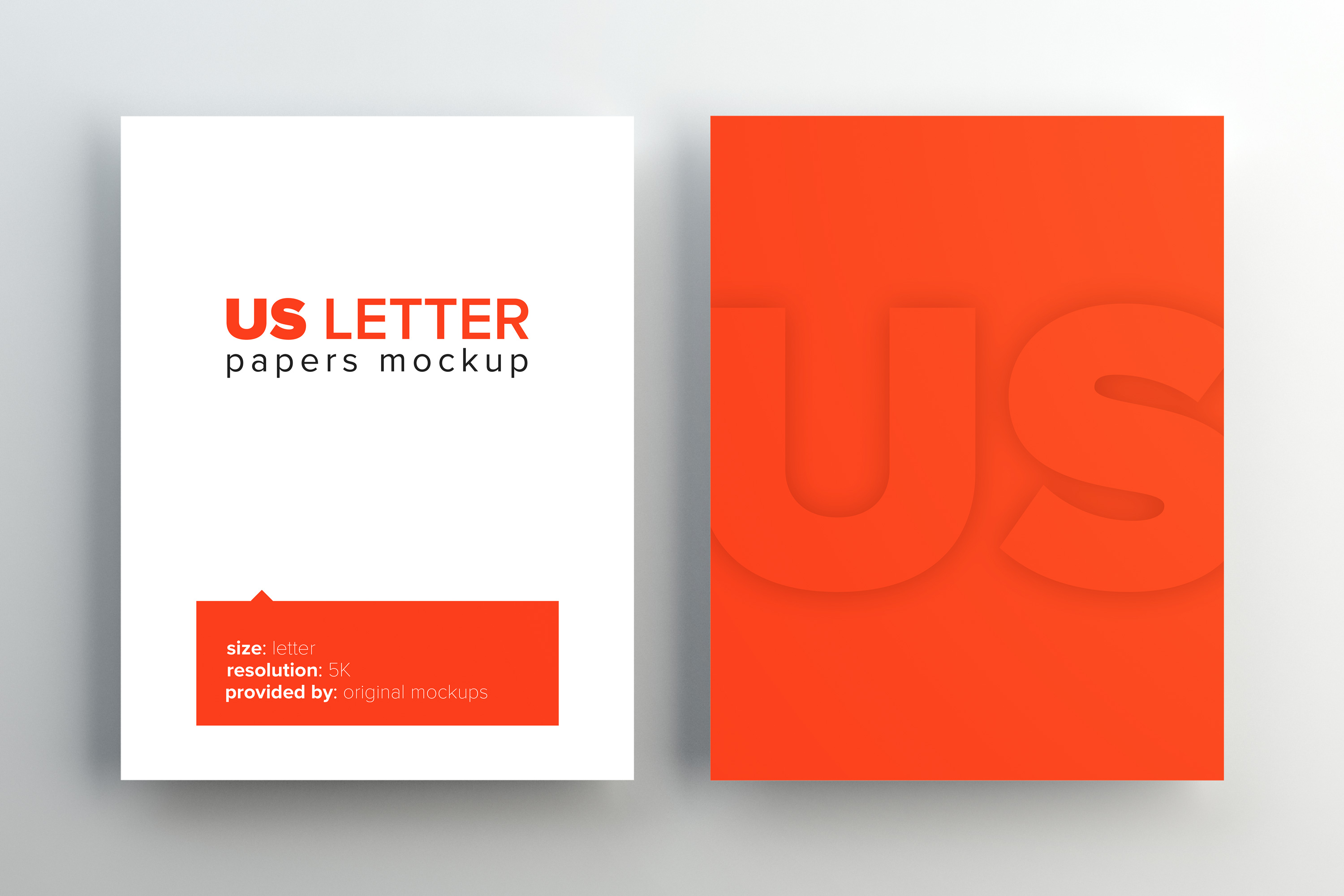 美国信纸规格企业信纸设计样机 US Letter Papers Mockup插图