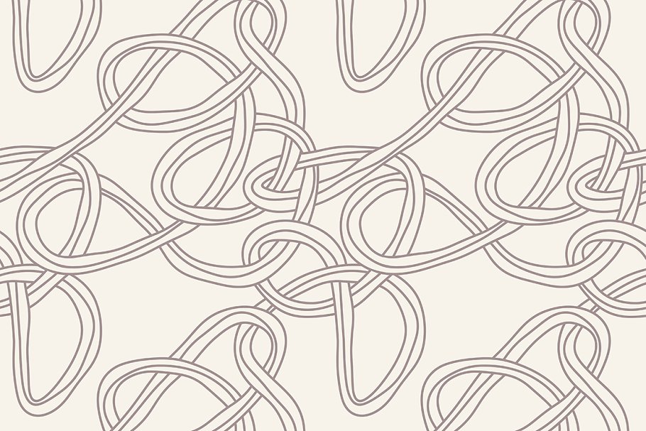 各种形态的绳索图案无缝纹理 Ropes. Seamless Patterns Set插图(3)