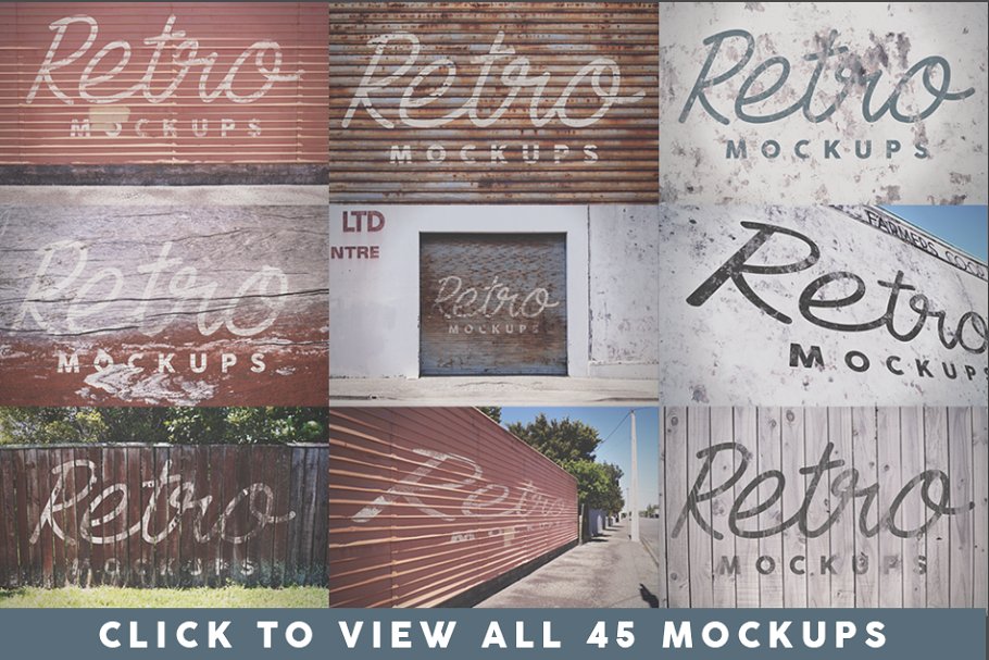 45款新西兰取景复古Logo&字体样机模板 45 Retro Mockups (+BONUS)插图(1)