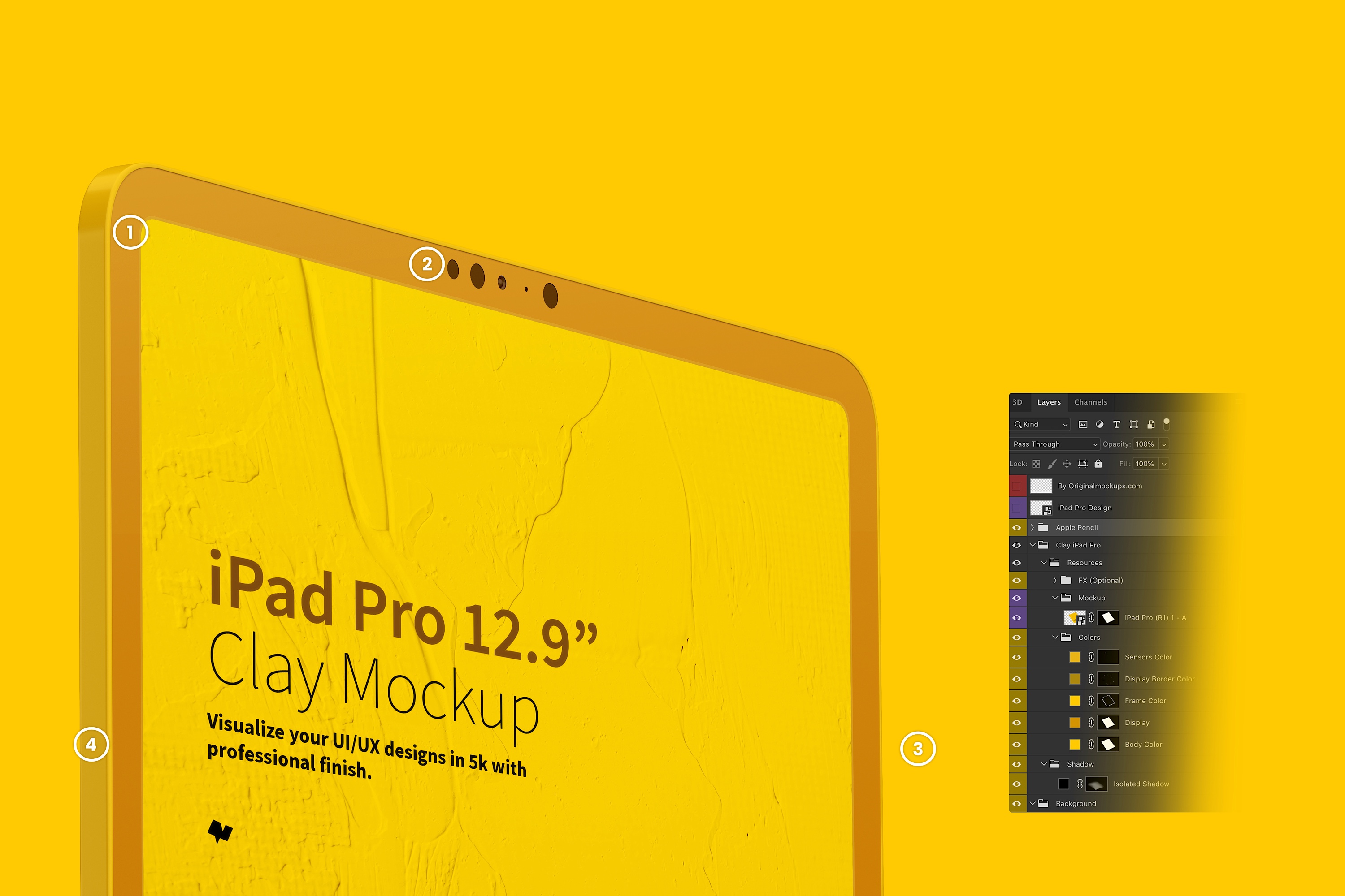 iPad Pro平板电脑屏幕界面设计黏土样机 Clay iPad Pro 12.9” Mockup, Close Up插图4 iPad Pro平板电脑屏幕界面设计黏土样机 Clay iPad Pro 12.9” Mockup, Close Up插图4