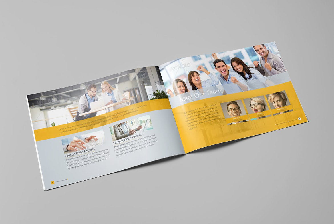简约设计风格公司宣传画册版式设计模板 Clean Business Landscape Brochure插图(4)