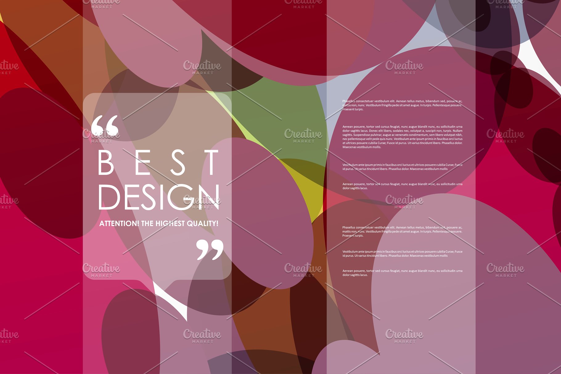 抽象彩色几何椭圆图形宣传册模板 Brochure Templates插图18