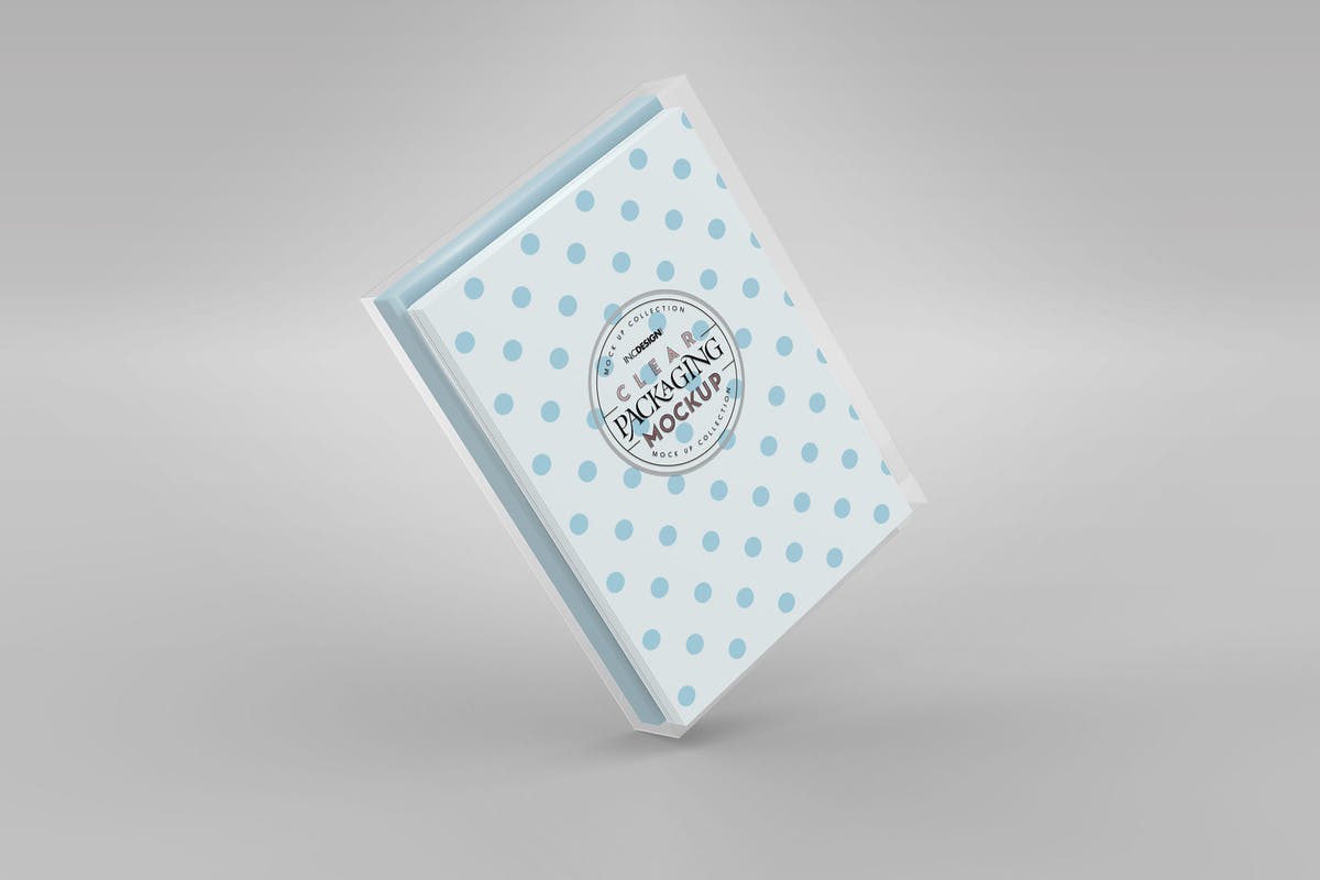 透明盒子＆文具套装包养样机 Clear Box Set with Stationery Packaging Mockup插图