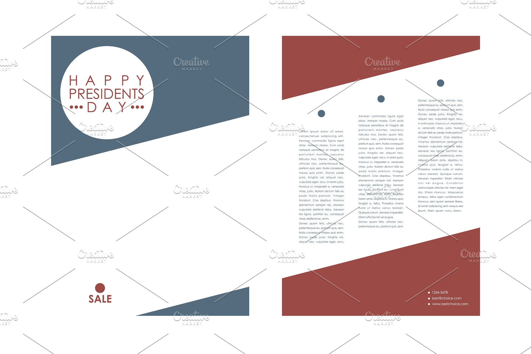 美国“总统日”主题小册子模板 President’s Day brochures插图4 美国“总统日”主题小册子模板 President’s Day brochures插图4