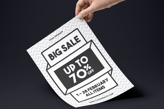 简约文字排版风格促销广告海报设计模板 Big Sale Flyer插图(1)