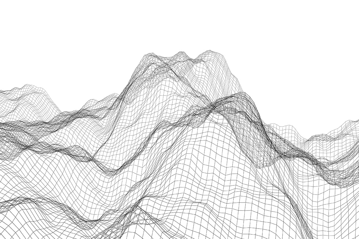抽象山脉3D渲染波纹高清背景图素材 Wire Waves Background Set插图(9)