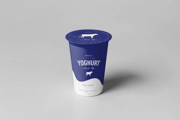 酸奶杯样机模板2 Yoghurt Cup Mock-up 2插图1