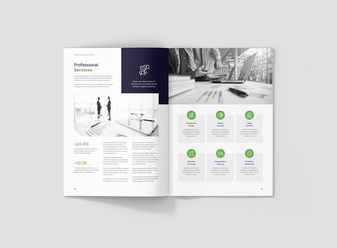 创意多用途竖版设计风格企业公司画册排版设计模板 Creative Multipurpose Company Profile插图7