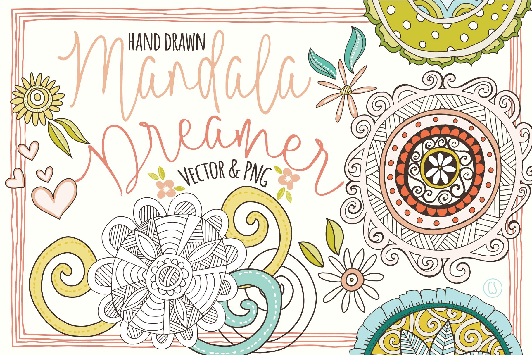 曼荼罗手绘矢量插图 Mandala Vector Illustrations插图