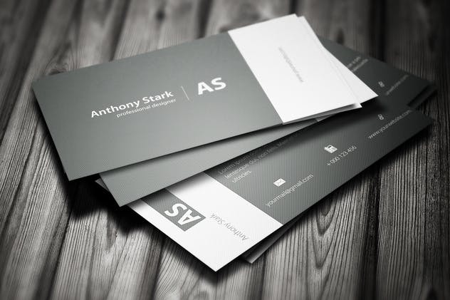 灰色简约元素企业名片设计模板 Grey Elegant Business Card Design插图2