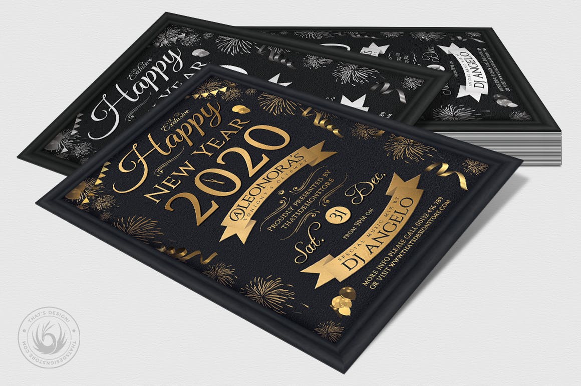 2020年新年倒计时活动海报传单设计模板v5 New Year Flyer Template V5插图(3)