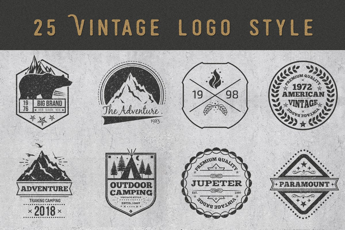 复古风格矢量徽章&Logo模板 Vintage Style Badges and Logos插图
