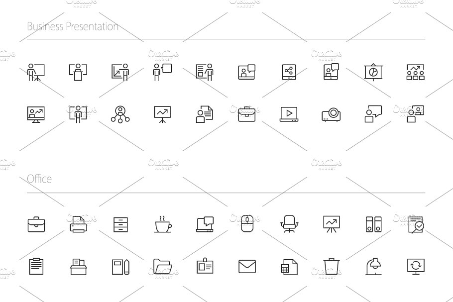 3800+多用途简约风线条图标 3800+ RED Banana Icons插图(4)