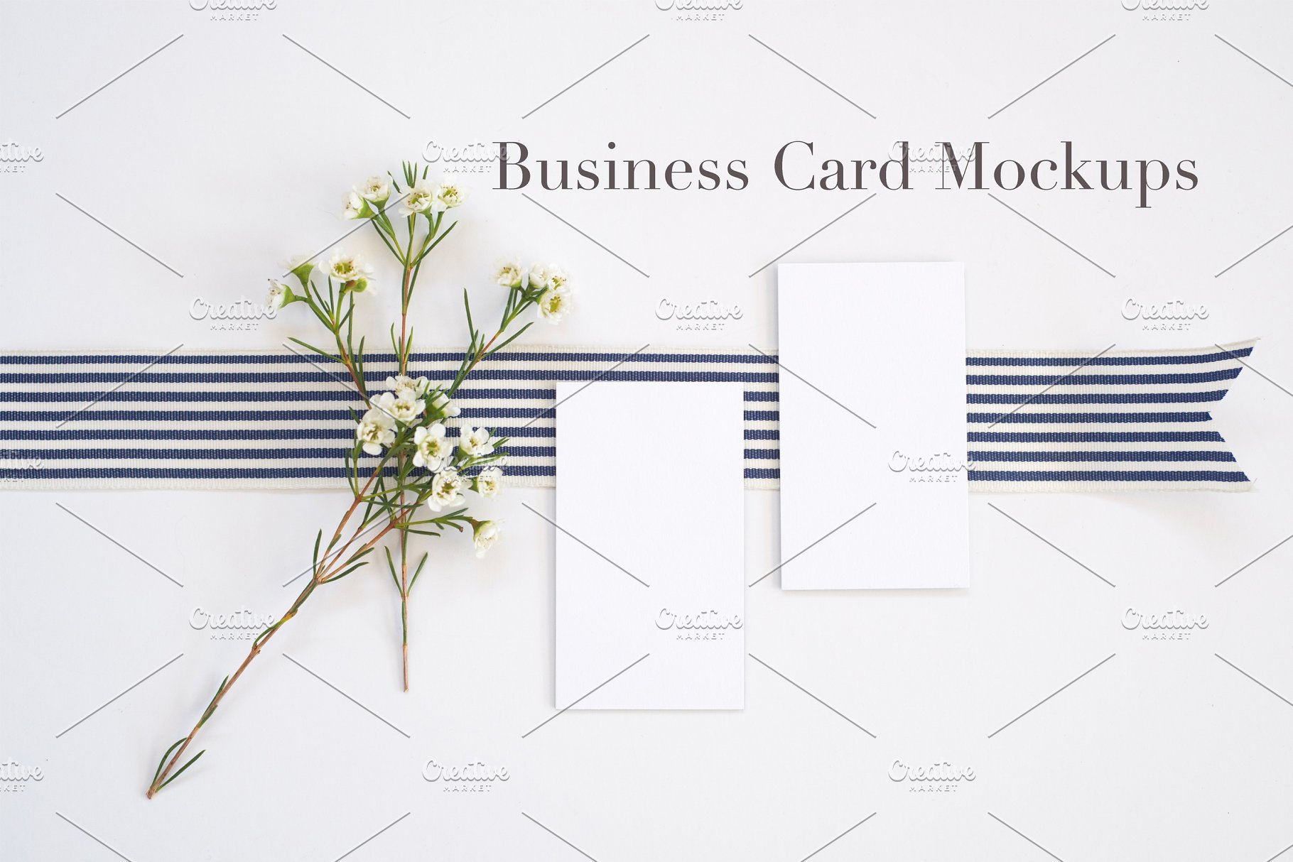 时尚简约企业名片展示样机 Styled Stock | Business Card Mockups插图(4)