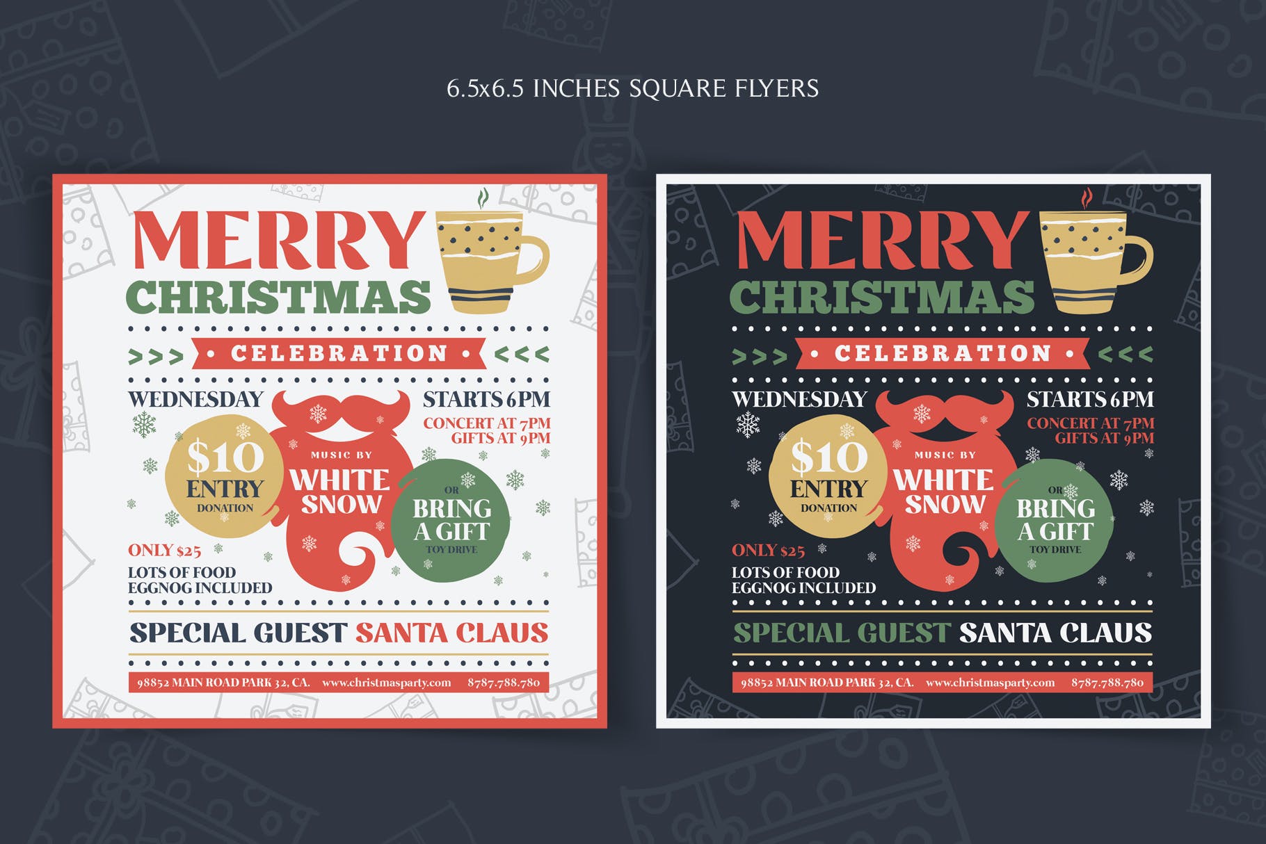 圣诞节庆祝主题海报传单设计模板v1 Christmas Flyer Template Vol.1插图(2)