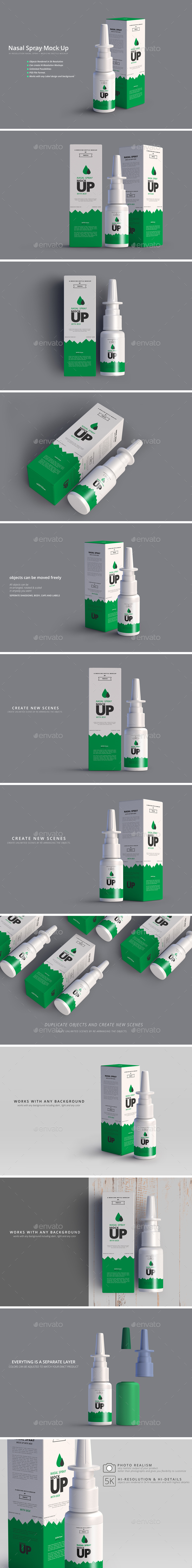 鼻腔喷雾剂容器展示样机 Nasal Spray Mock Up [psd]插图