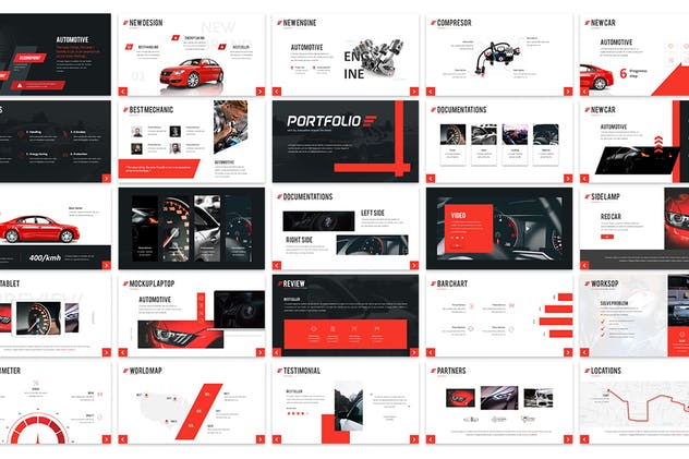 4S店/汽车品牌宣传PPT幻灯片模板 Autoride – Automotive Powerpoint Presentation插图(1)