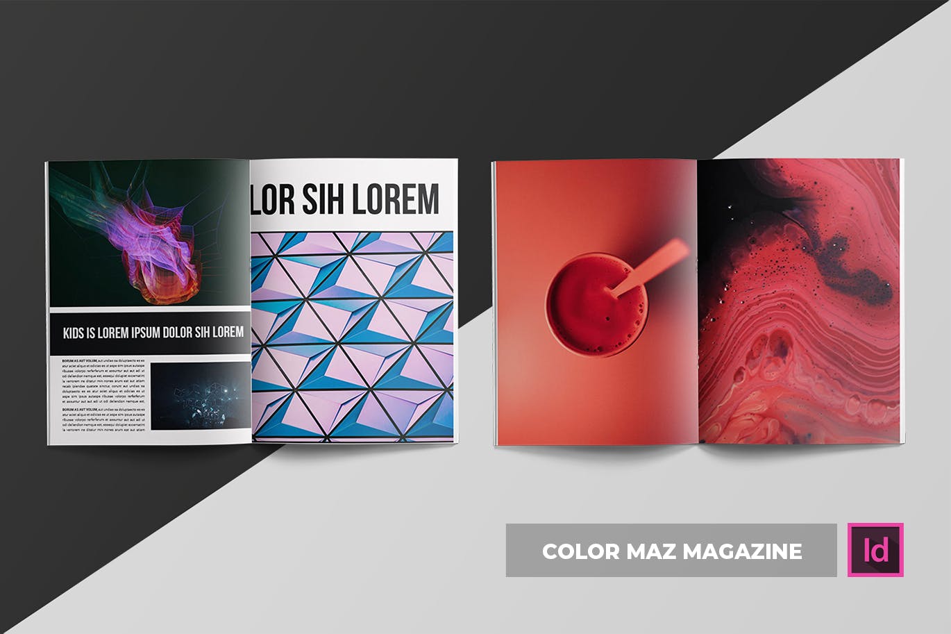 色彩设计创意杂志排版设计模板 Color Maz | Magazine Template插图(7)