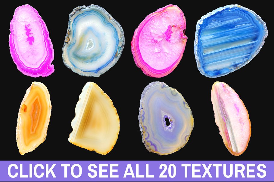多彩晶洞自然纹理素材包 Geode Natural Texture Pack插图6