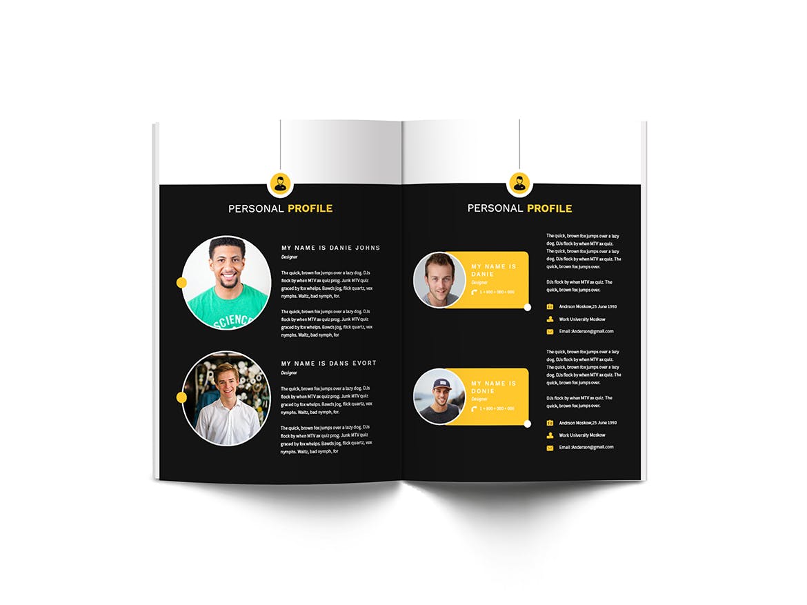 A4尺寸规格个人简历画册设计模板 Atery Resume CV A4 Brochure Template插图(4)