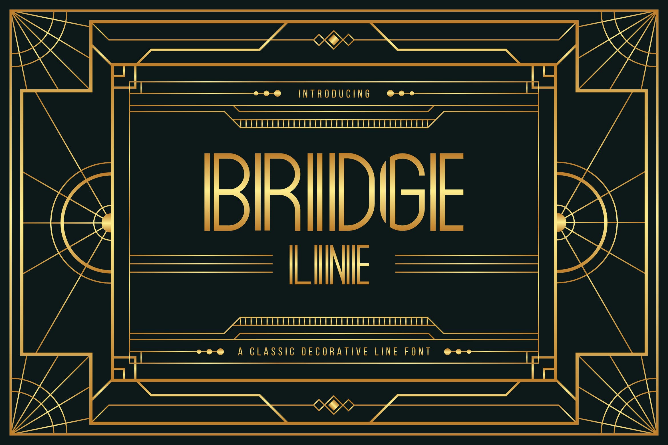 复古几何风格装饰艺术设计字体 Bridge Line – Art Deco Display Typeface插图