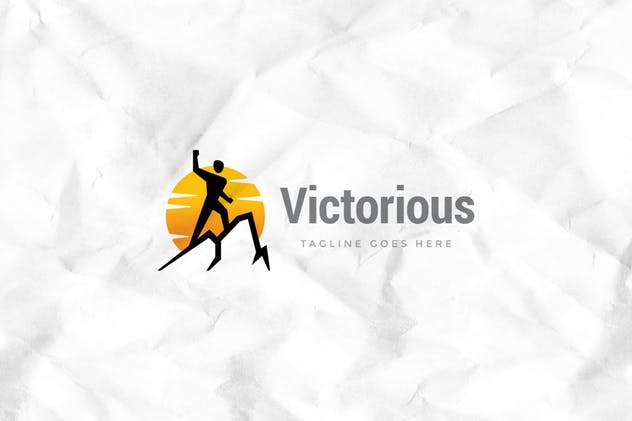 胜利标志Logo创意设计模板 Victory Logo Template插图(1)