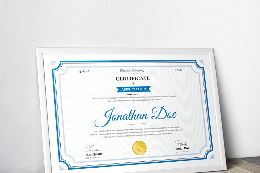 经典证书颁奖授权文件模板 Clean Certificate Template插图5